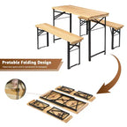 Tavolo da picnic rettangolare in legno Karl Home con panche per 4 persone