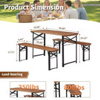 Tavolo da picnic rettangolare in legno Karl Home con panche per 4 persone