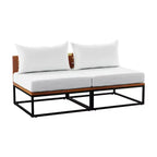 Chaises d'extérieur Taradale avec coussins - Lot de 2 - Blanc - SEI
