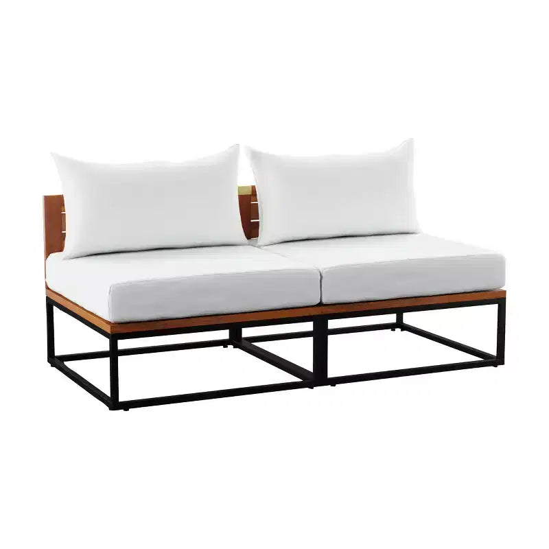Chaises d'extérieur Taradale avec coussins - Lot de 2 - Blanc - SEI