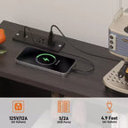 Mobile Bar Caffè da 120 cm con Prese di Corrente, Credenza Buffet con 2 Cassetti, 4 Ante e Scaffali