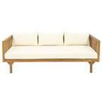 Christopher Knight Home Claremont Ensemble de conversation 4 pièces en bois d'acacia moderne pour patio avec coussins