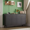 60 Inch Fluted Buffet Cabinet with 2 Drawers and 4 Doors, Modern Sideboard Storage Cabinet for Dining Room, Living Room, Entryway