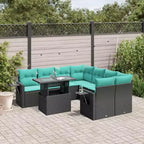 vidaXL Salotto da Giardino con Cuscini in Polirattan e Legno di Acacia