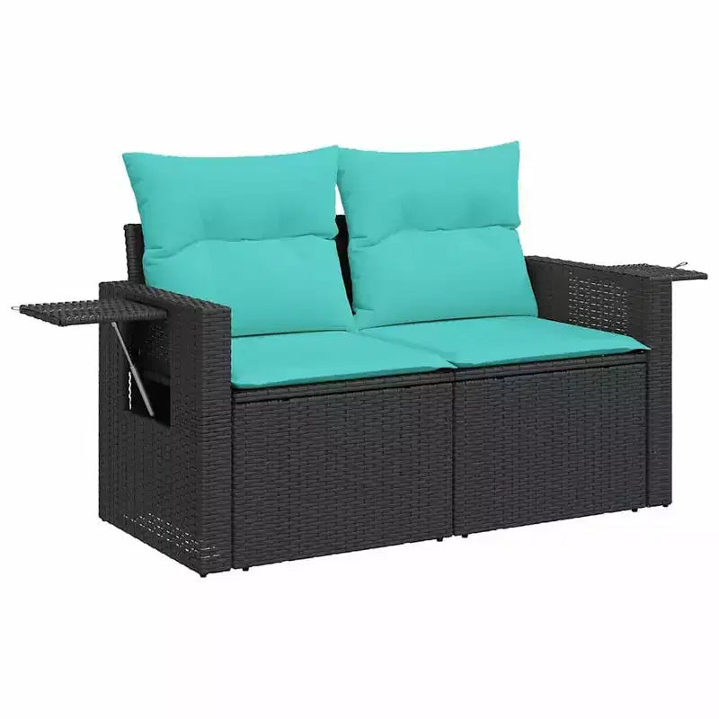 vidaXL Salotto da Giardino con Cuscini in Polirattan e Legno di Acacia