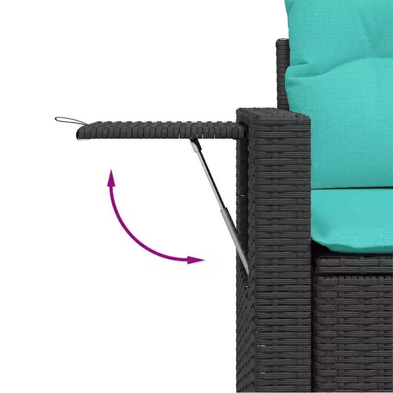 vidaXL Salotto da Giardino con Cuscini in Polirattan e Legno di Acacia