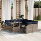 vidaXL Salotto da Giardino con Cuscini in Polirattan e Legno di Acacia