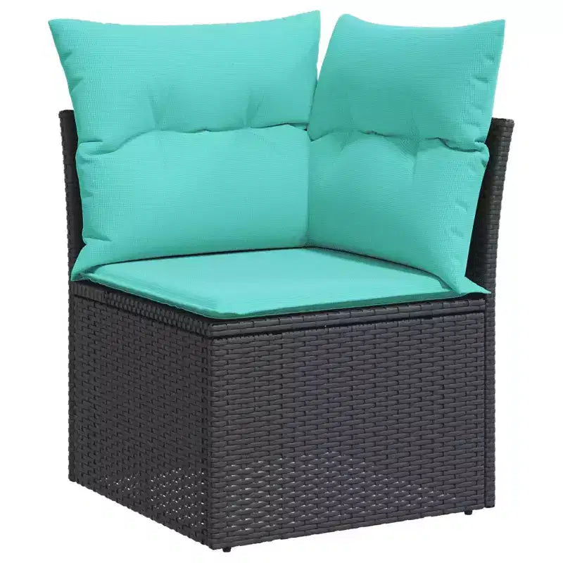 vidaXL Salotto da Giardino con Cuscini in Polirattan e Legno di Acacia