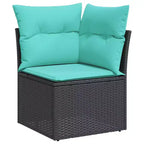 vidaXL Salotto da Giardino con Cuscini in Polirattan e Legno di Acacia