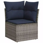 vidaXL Salotto da Giardino con Cuscini in Polirattan e Legno di Acacia