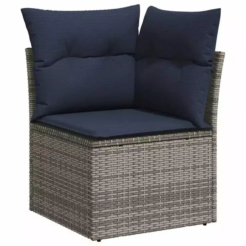 vidaXL Salotto da Giardino con Cuscini in Polirattan e Legno di Acacia