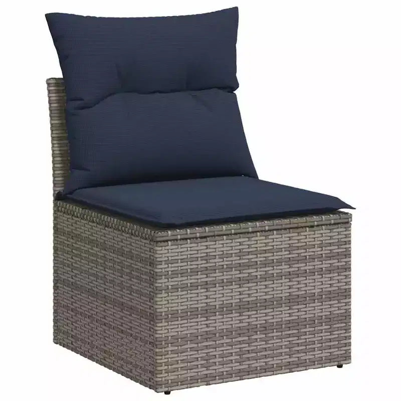 vidaXL Salotto da Giardino con Cuscini in Polirattan e Legno di Acacia
