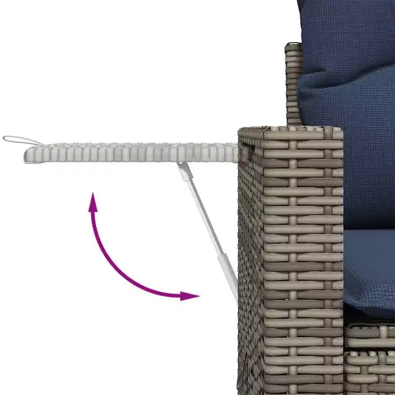 vidaXL Salotto da Giardino con Cuscini in Polirattan e Legno di Acacia