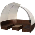 vidaXL Set Divani da Giardino con Tettuccio Polyrattan Antracite