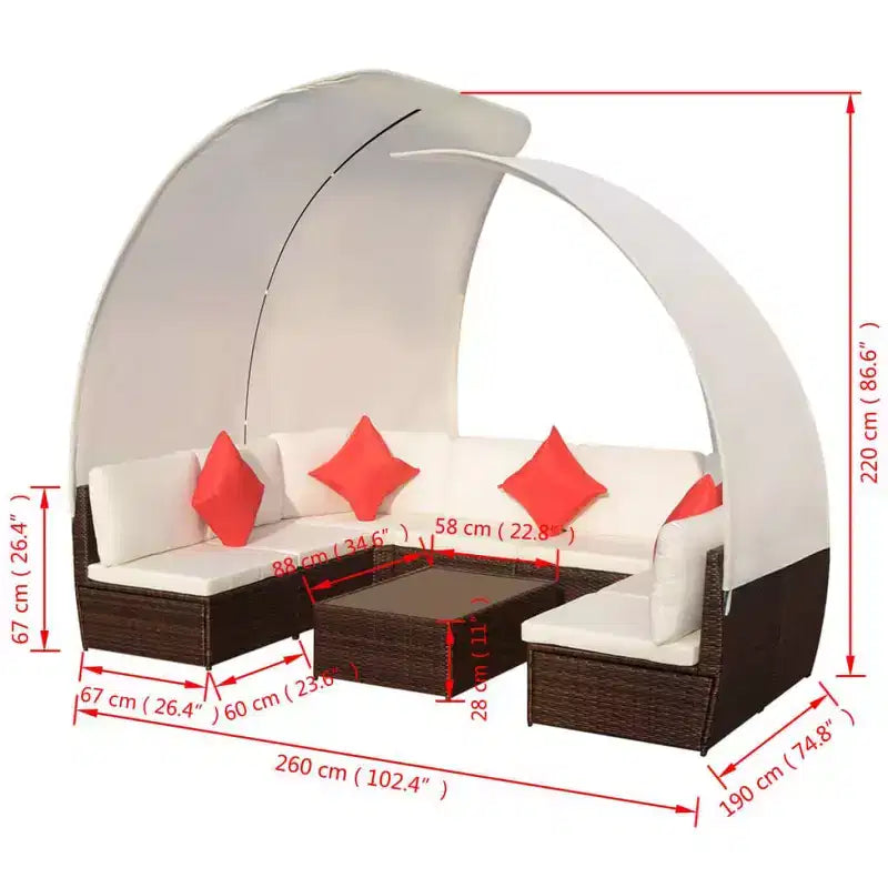 vidaXL Set Divani da Giardino con Tettuccio Polyrattan Antracite