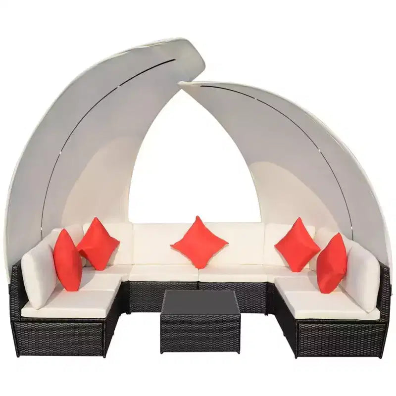 vidaXL Set Divani da Giardino con Tettuccio Polyrattan Antracite
