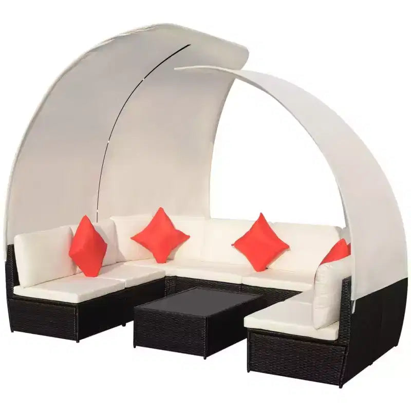 vidaXL Set Divani da Giardino con Tettuccio Polyrattan Antracite