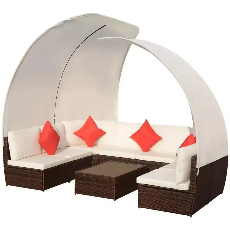 vidaXL Set Divani da Giardino con Tettuccio Polyrattan Antracite