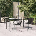 vidaXL Set da pranzo da esterno 5 pz in rattan PE nero