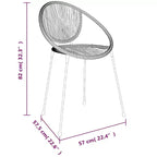 vidaXL Set da pranzo da esterno 5 pz in rattan PE nero