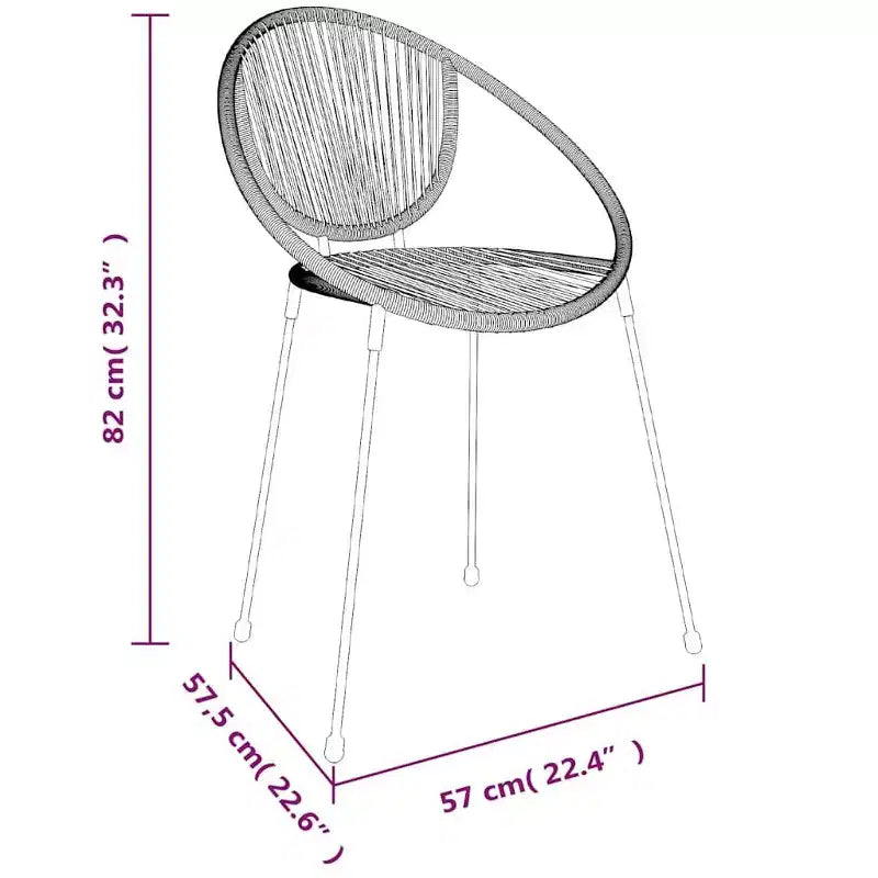 vidaXL Set da pranzo da esterno 5 pz in rattan PE nero