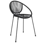 vidaXL Set da pranzo da esterno 5 pz in rattan PE nero