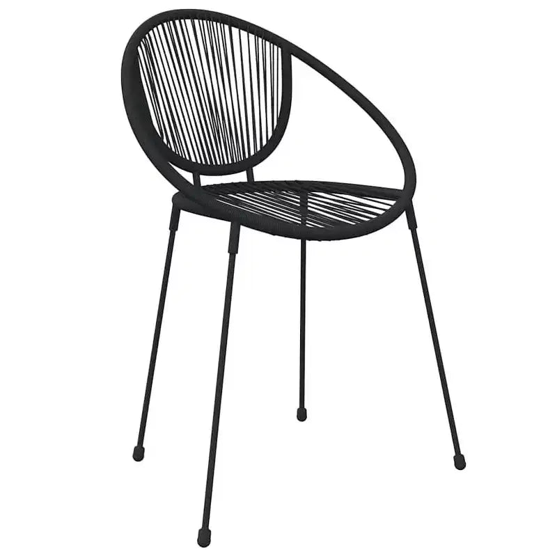 vidaXL Set da pranzo da esterno 5 pz in rattan PE nero