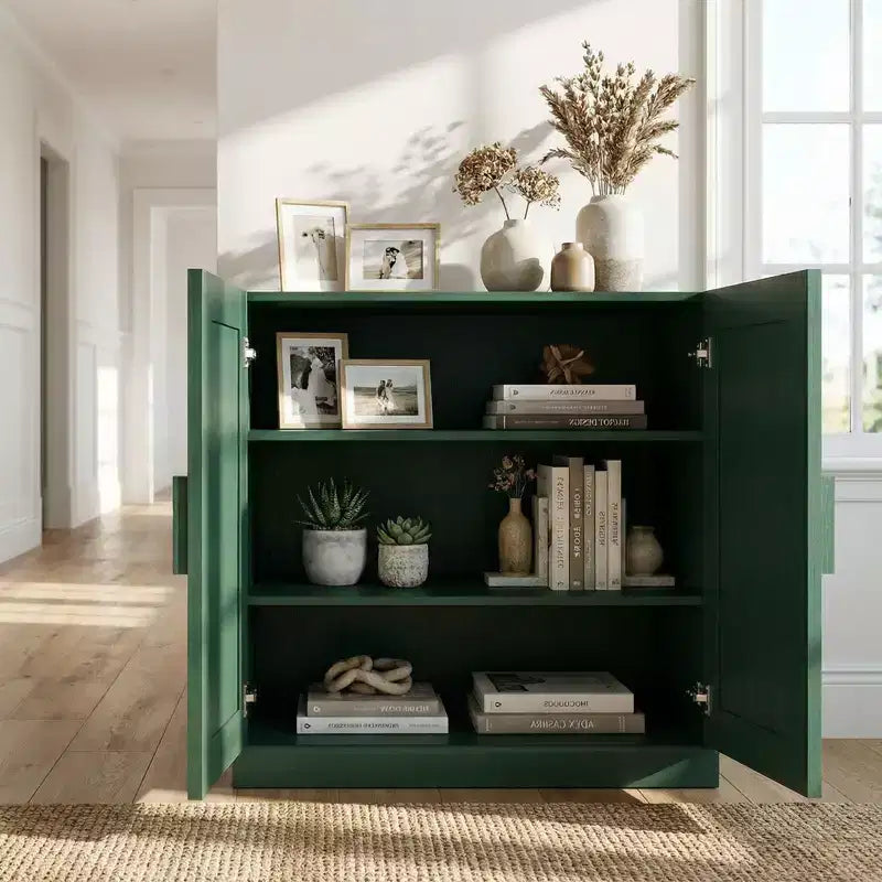 Meuble d'appoint autonome à 2 portes avec étagères réglables, buffet de rangement pour entrée, salon, cuisine, chambre à coucher