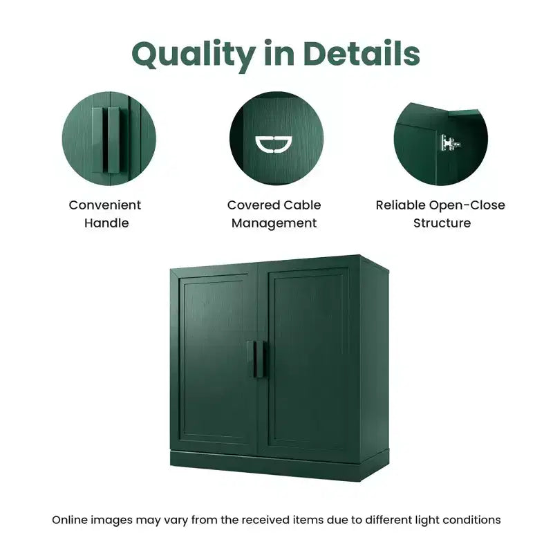 Meuble d'appoint autonome à 2 portes avec étagères réglables, buffet de rangement pour entrée, salon, cuisine, chambre à coucher