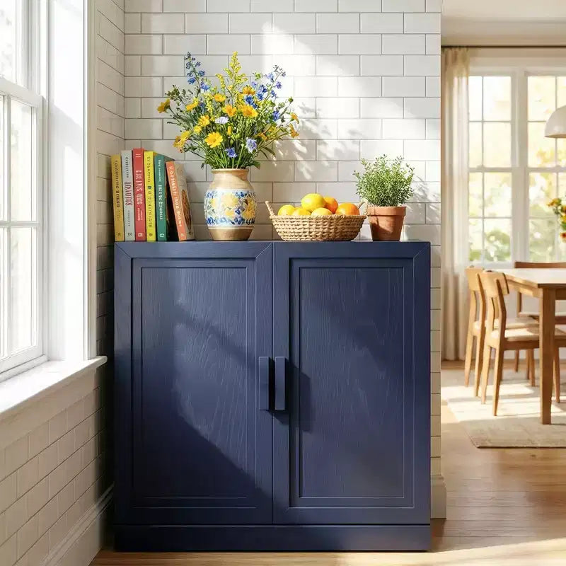 Meuble d'appoint autonome à 2 portes avec étagères réglables, buffet de rangement pour entrée, salon, cuisine, chambre à coucher