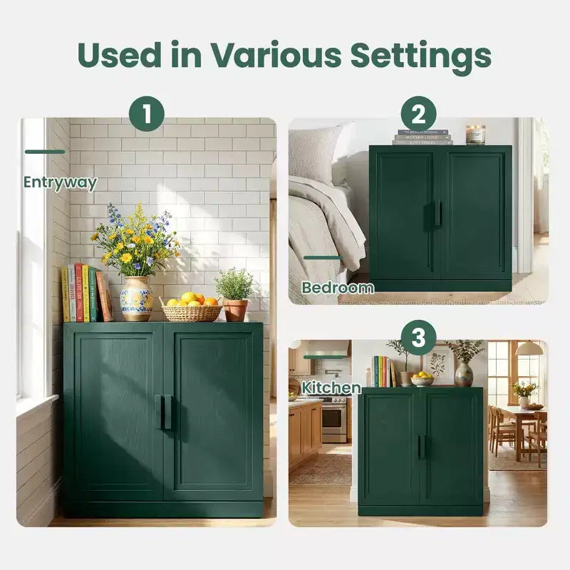 Meuble d'appoint autonome à 2 portes avec étagères réglables, buffet de rangement pour entrée, salon, cuisine, chambre à coucher