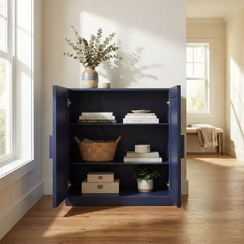Meuble d'appoint autonome à 2 portes avec étagères réglables, buffet de rangement pour entrée, salon, cuisine, chambre à coucher