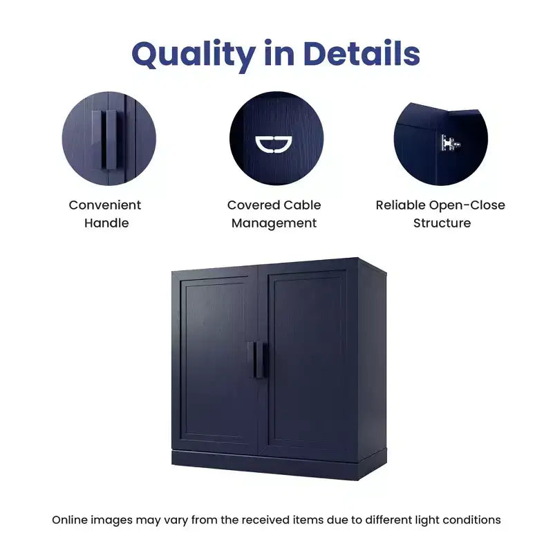 Meuble d'appoint autonome à 2 portes avec étagères réglables, buffet de rangement pour entrée, salon, cuisine, chambre à coucher