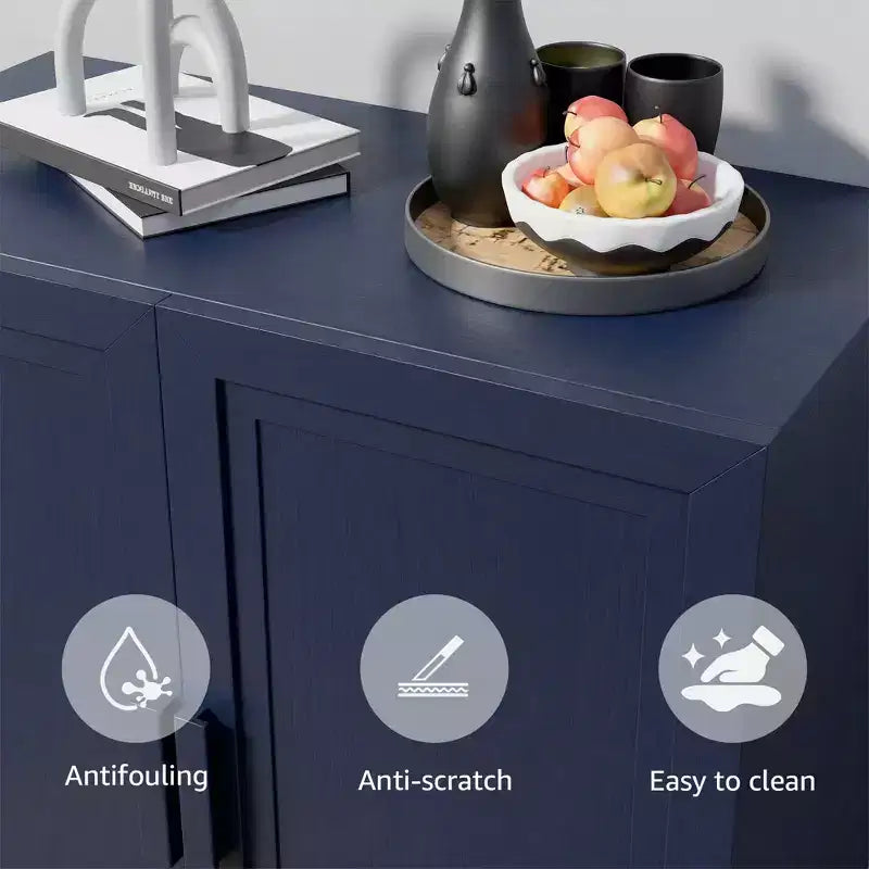 Meuble d'appoint autonome à 2 portes avec étagères réglables, buffet de rangement pour entrée, salon, cuisine, chambre à coucher