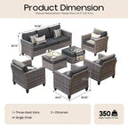 Ensemble de salon de jardin HOMLUX en rotin 7 pièces avec canapé, poufs et fauteuils