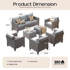 Ensemble de salon de jardin HOMLUX en rotin 7 pièces avec canapé, poufs et fauteuils