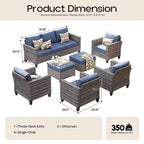 Ensemble de salon de jardin HOMLUX en rotin 7 pièces avec canapé, poufs et fauteuils