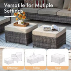 Ensemble de salon de jardin HOMLUX en rotin 7 pièces avec canapé, poufs et fauteuils