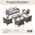 Ensemble de salon de jardin HOMLUX en rotin 7 pièces avec canapé, poufs et fauteuils