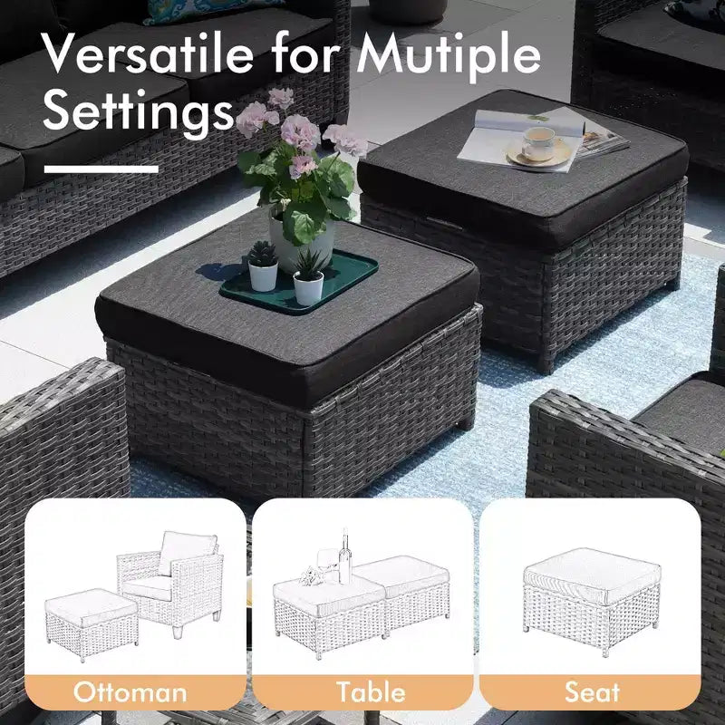 Set da 10 pezzi per patio HOMLUX con tavolo da 54" con braciere e sedie girevoli