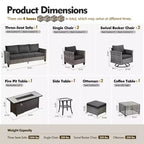 Set da 10 pezzi per patio HOMLUX con tavolo da 54" con braciere e sedie girevoli
