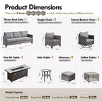 Set da 10 pezzi per patio HOMLUX con tavolo da 54" con braciere e sedie girevoli