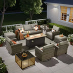 Set da 10 pezzi per patio HOMLUX con tavolo da 54" con braciere e sedie girevoli