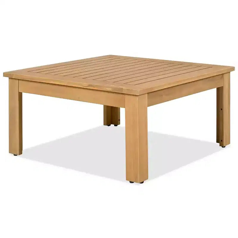 Set da salotto moderno per esterni a 4 pezzi in legno con cuscini, divano angolare a L con tavolino per patio, cortile-Panipeachy
