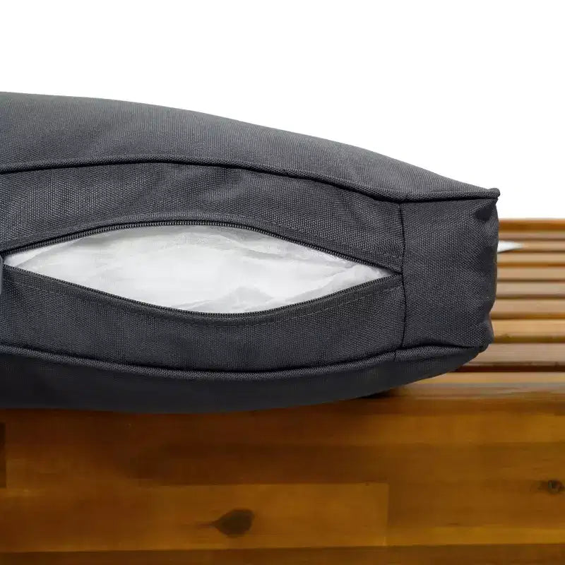 Set da conversazione per patio per piccoli spazi, seduta da esterno in legno di acacia con cuscini e tavolino pieghevole per balcone, ponte, giardino - Panipeachy