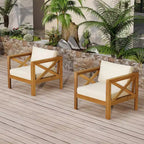 Set da conversazione per patio per piccoli spazi, seduta da esterno in legno di acacia con cuscini e tavolino pieghevole per balcone, ponte, giardino - Panipeachy