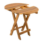 Set da conversazione per patio per piccoli spazi, seduta da esterno in legno di acacia con cuscini e tavolino pieghevole per balcone, ponte, giardino - Panipeachy