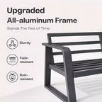 GDFStudio Baldwin Set da Divano da Giardino Moderno a 5 Pezzi in Alluminio con 2 Tavolini da Caffè e 2 Poltrone Girevoli