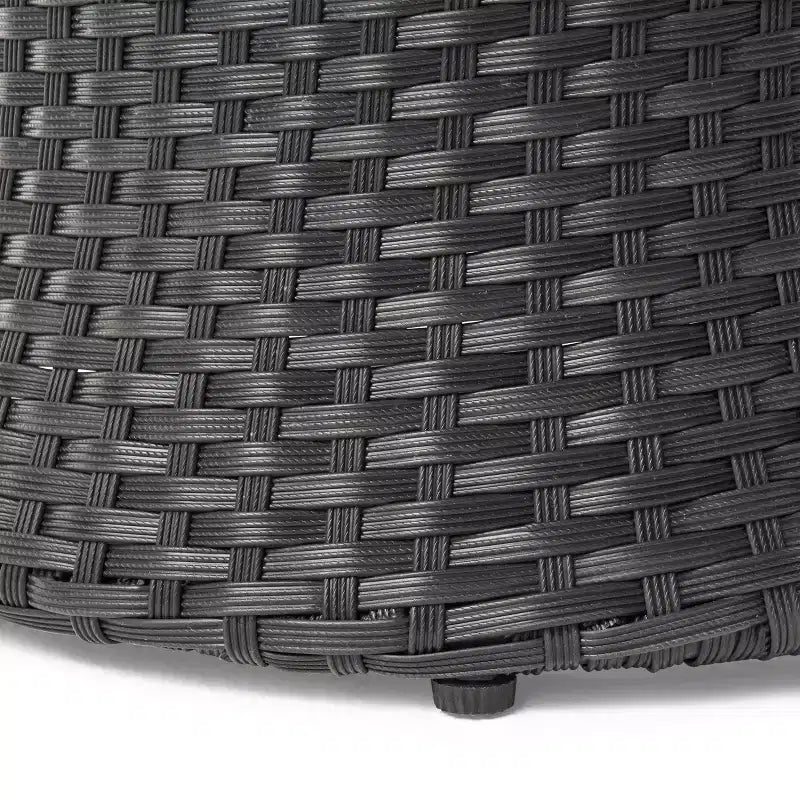 ModernLuxe Set da 3 pezzi per conversazione da esterno, Set da conversazione in vimini per patio, sedie in rattan PE con cuscini e tavolo in vetro temperato