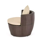 ModernLuxe Set da 3 pezzi per conversazione da esterno, Set da conversazione in vimini per patio, sedie in rattan PE con cuscini e tavolo in vetro temperato